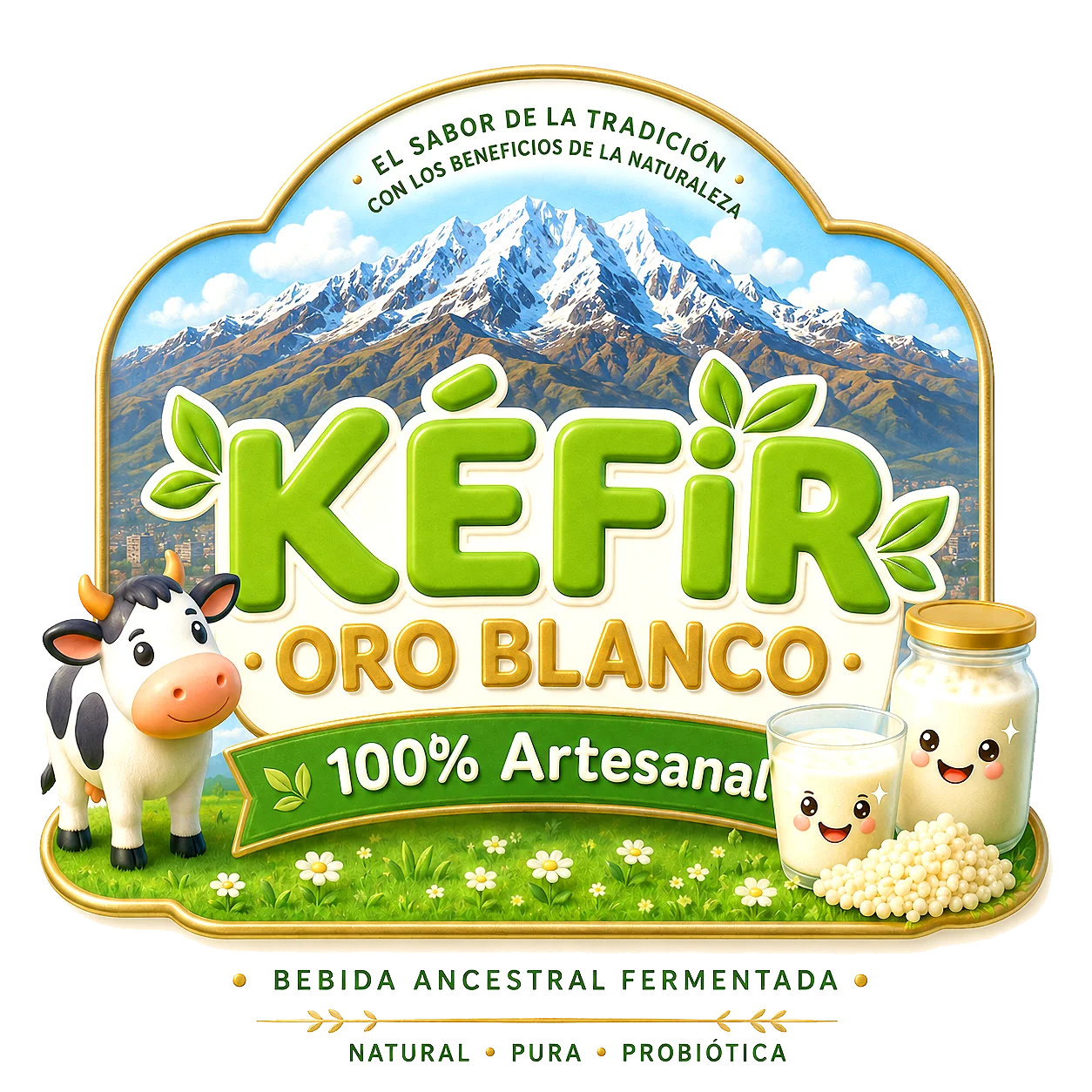 Etiqueta Kéfir Oro Blanco